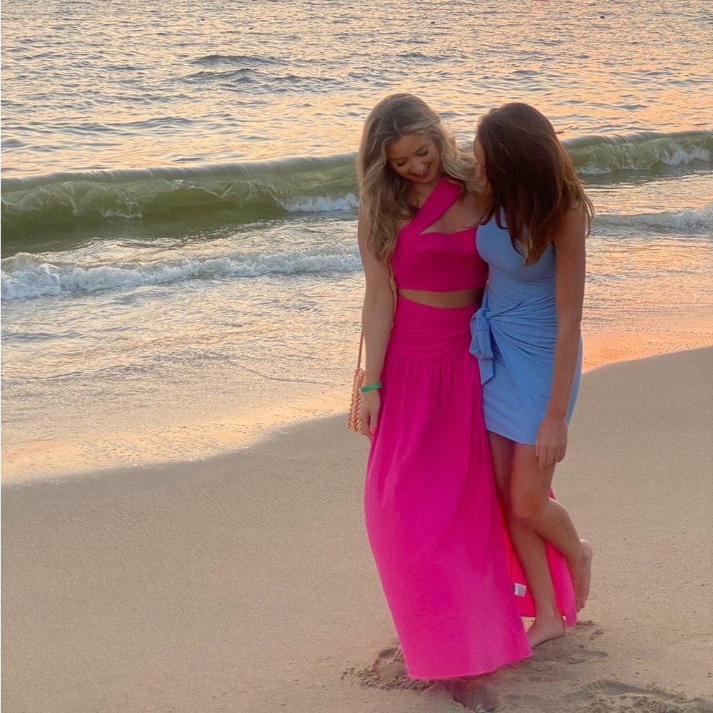 SHEIN Pink and Blue Skirt Set